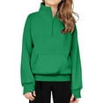 thumbnail image 1 of Bnwani Toddler Crew Neck Sweatshirts Winter Turtleneck Solid Green Size 8-9 Years, 1 of 8