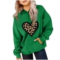 thumbnail image 1 of Bnwani Toddler Crew Neck Sweatshirts Girls Long Sleeve Casual Heart Print Pocket Green Size 11 Years, 1 of 4