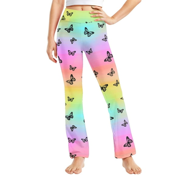 Bnwani toddler girl leggings Fashion High Waist Elasticity Straight Cute Sweet Printed Multicolor