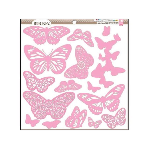 Bo Bunny Stencil Stickable Butterflies