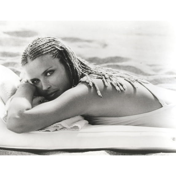 Bo Derek at Beach in Bikini Black and White Photo Print (24 x 30)