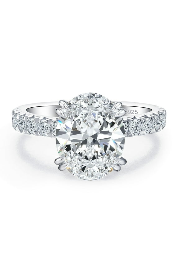 Moissanite Engagement Ring 5ct Oval Cut D Color 925 Sterling Silver Wedding Rings for Women