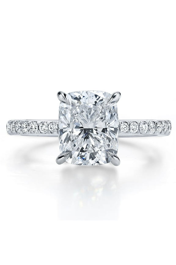 Moissanite Engagement Rings for Women Elongated Cushion Cut 4ct D Color 925 Sterling Silver
