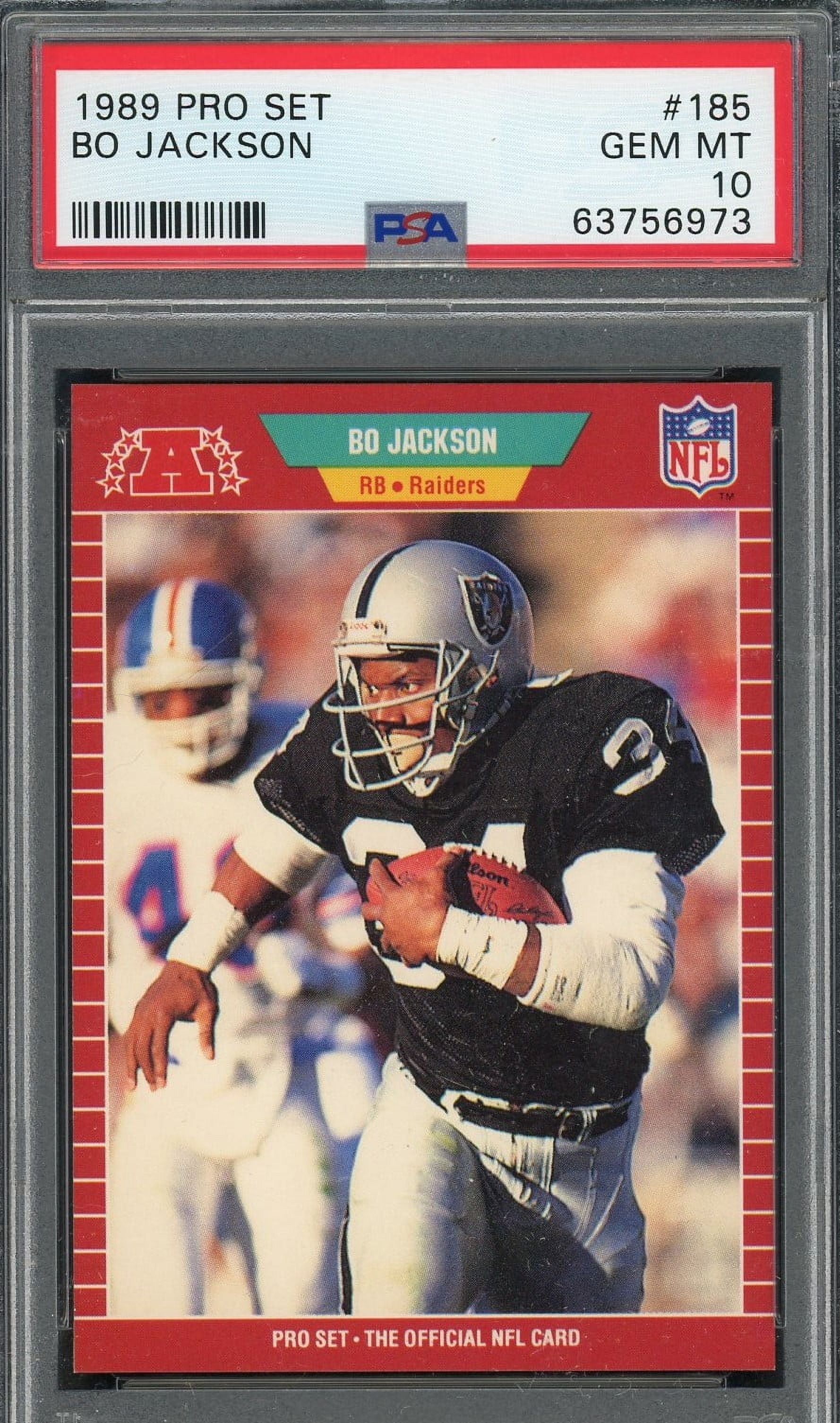 Bo Jackson 1989 Pro Set Football Card #185 Graded PSA 10 - Walmart.com