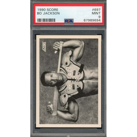 Bo Jackson 1990 Score Bat on Shoulders Baseball Card #697 Graded PSA 9