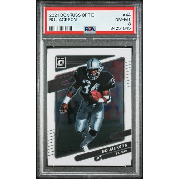 Bo Jackson 2021 Panini Donruss Optic Football Card #44 Graded PSA 8