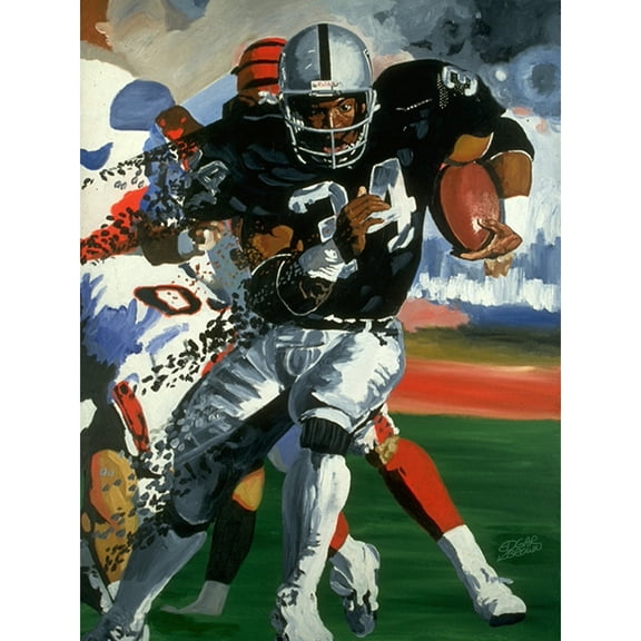 Bo Jackson Oakland Raiders Deacon Jones Foundation "Ebolution" 24" x 32" Fine Art Print by Edgar Brown