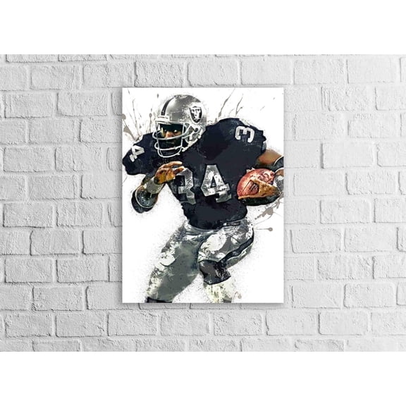 Bo Jackson Raiders Gallery Wrap Man Cave Art, Unframed Poster