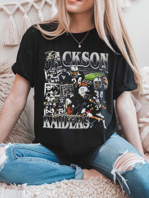 Bo Jackson Raiders T-Shirt: Vintage Football Legend Collage