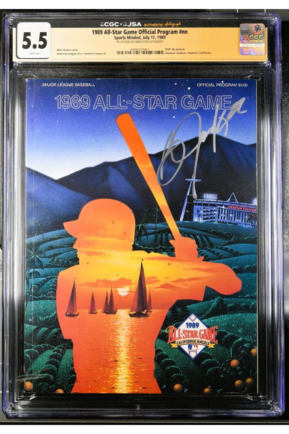 Bo Jackson Signed 1989 MLB All-Star Game Program CGC 5.5 JSA All-Star Game MVP