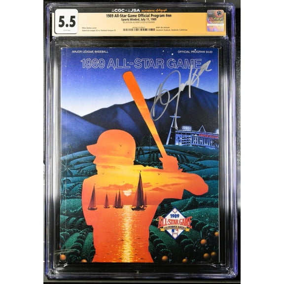 Bo Jackson Signed 1989 MLB All-Star Game Program CGC 5.5 JSA All-Star Game MVP