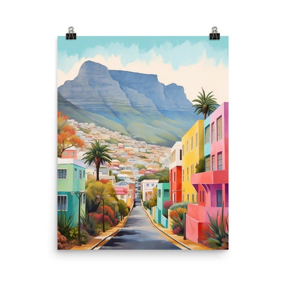 Bo Kaap Poster, Colorful Cape Town Houses, South Africa Travel, Table ...
