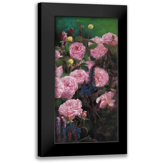 Bo, Li 14x24 Black Modern Framed Museum Art Print Titled - Rose Garden II