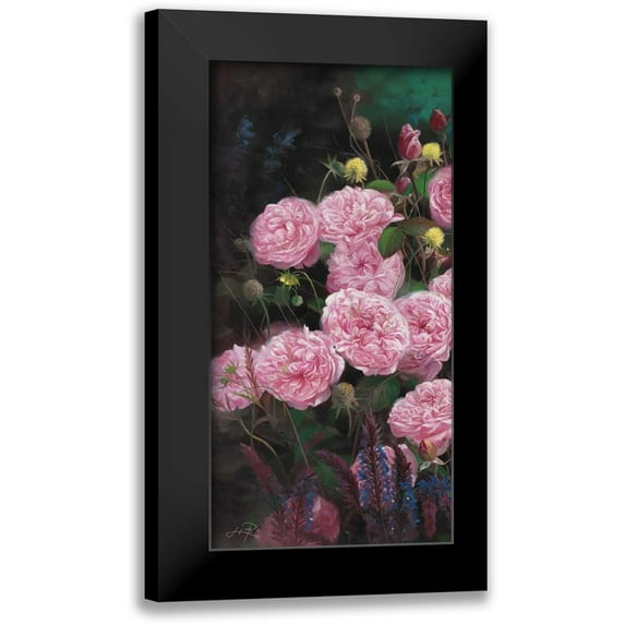 Bo, Li 14x24 Black Modern Framed Museum Art Print Titled - Rose Garden I