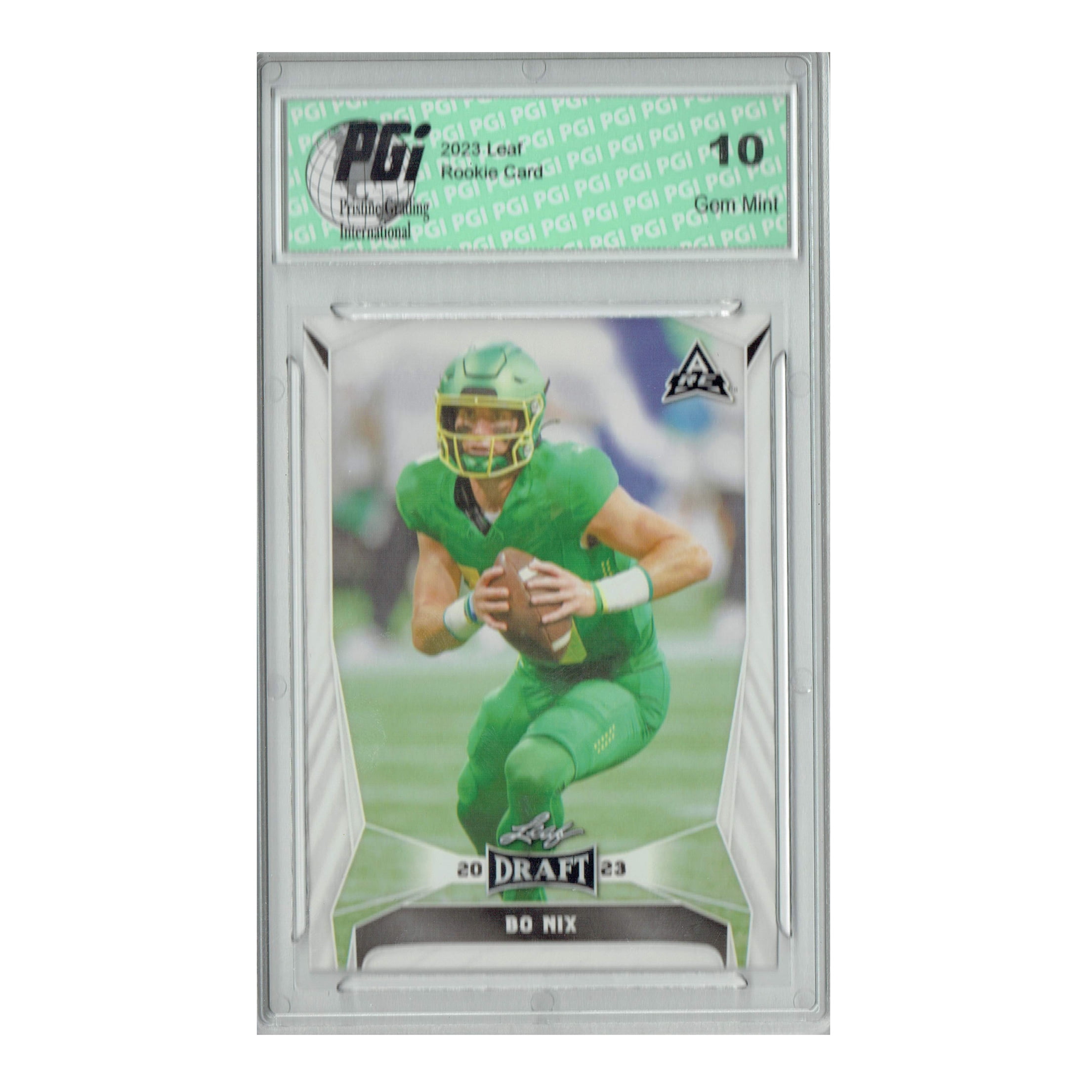 Bo Nix 2023 Leaf Football #32 Rookie Card PGI 10