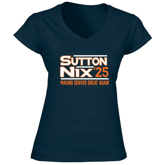 Bo Nix Courtland Sutton Denver 2025 LADIES V-NECK Shirt T-Shirt