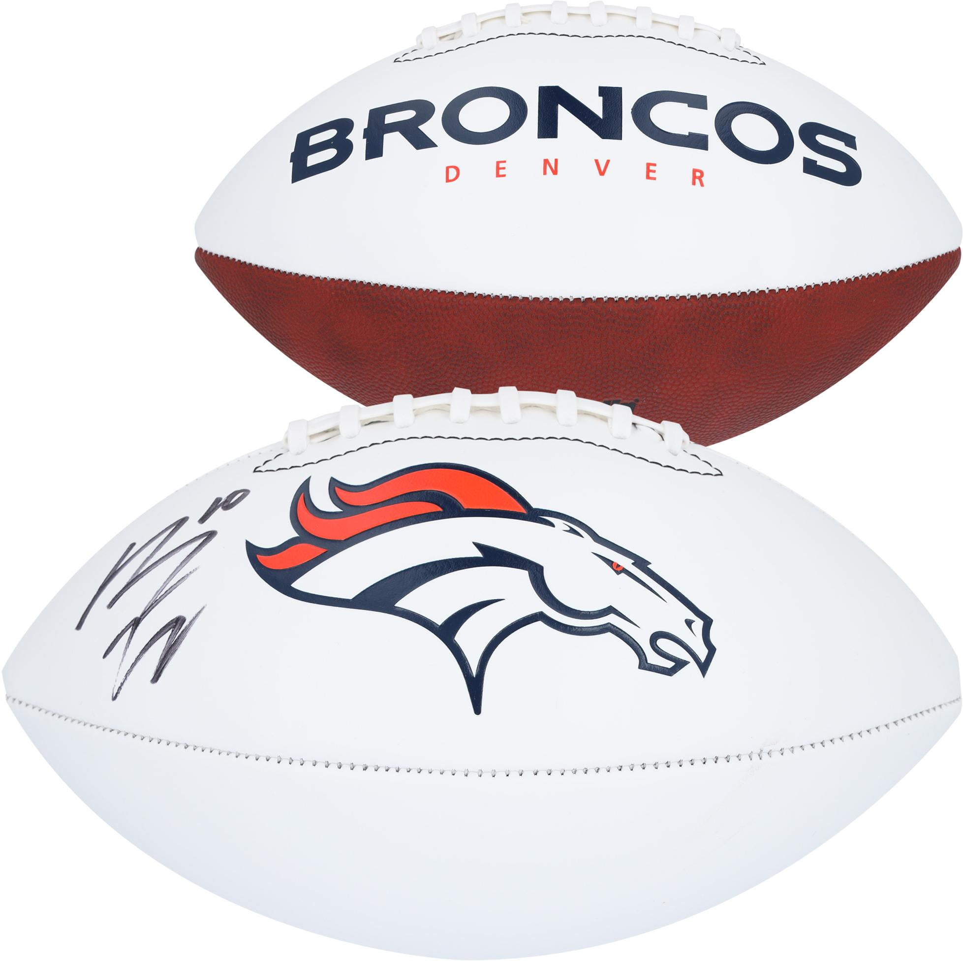 Bo Nix Denver Broncos Autographed Franklin White Panel Football - Fanatics Authentic Certified