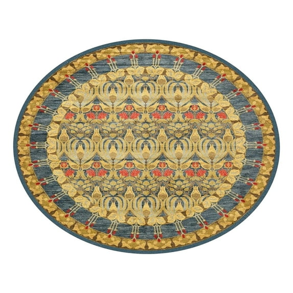 Bo-ho Round Place Mat Easter Floral Cotton Washable Placemats 15" Round Embroidery Block Print Table Mat
