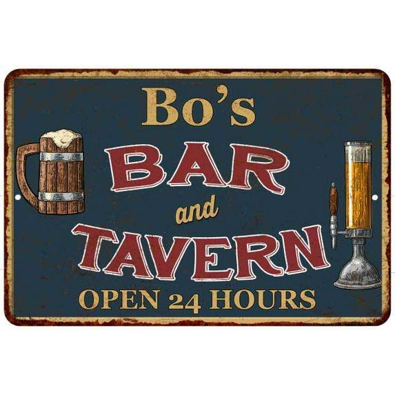 Bo's Green Bar & Tavern Rustic Sign Decor 8x12 208120047005