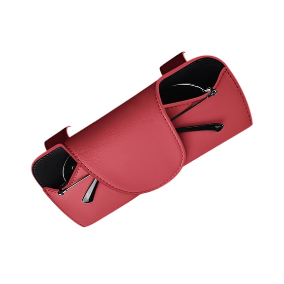 Bo xiang Car Sun Visor Sunglasses Holder, PU Leather Eyeglasses Storage Case, Anti-Scratch Auto Sun Visor Glasses Organizer Clip, Multiple Interior Matching Colors Available