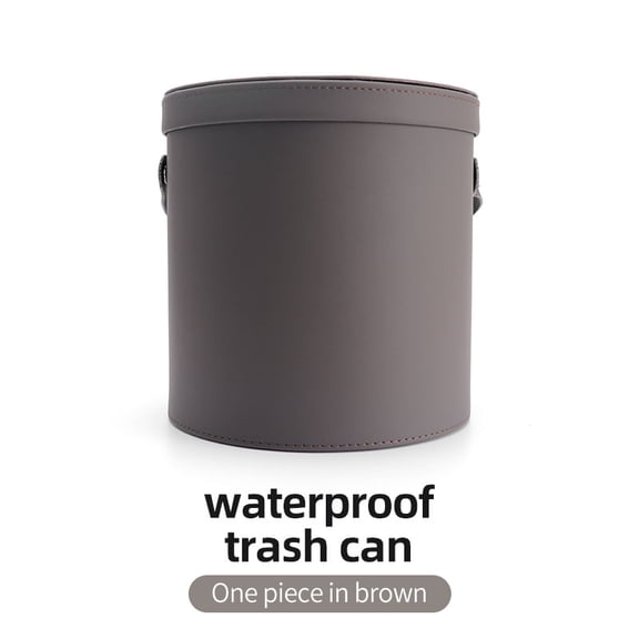 Bo xiang Premium Leather Car Trash Can 3L, Detachable Hanging Design Waterproof Auto Garbage Bin, Multicolor Optional Vehicle Interior Waste Storage Bucket