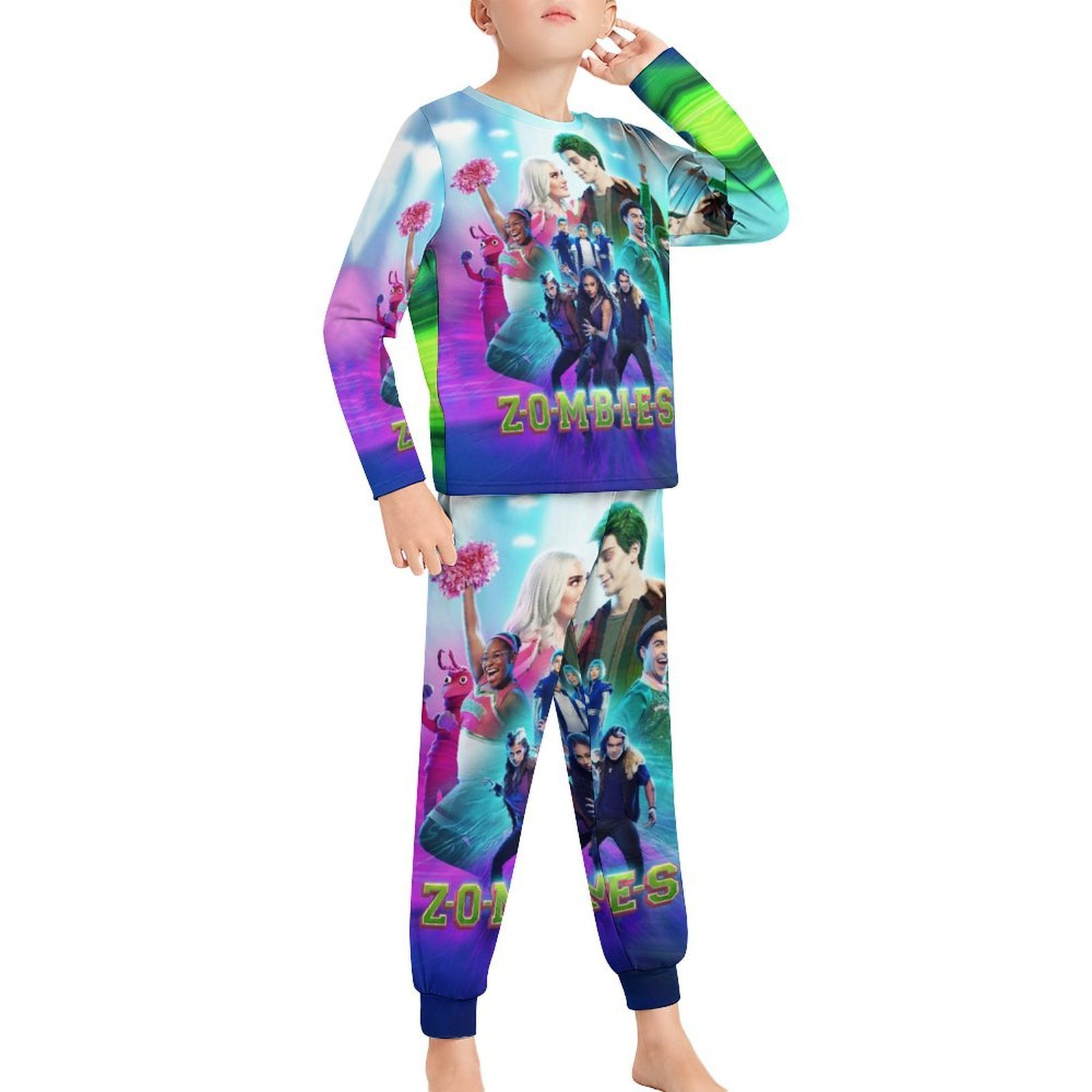 Bo-Ys Gir-Ls Zombies 4 Pajamas Set Tee Shirt Pants Set Cartoon Clothes ...