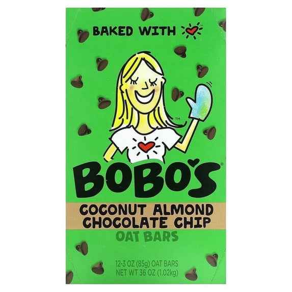 BoBo's Oat Bars Gluten Free Oat Bars Coconut Almond Chocolate Chip -- 12 Bars