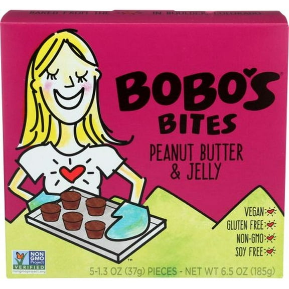 BoBos Oat Bar Peanut Butter and Jelly Bites, 6.5 Ounce -- 6 per Case.