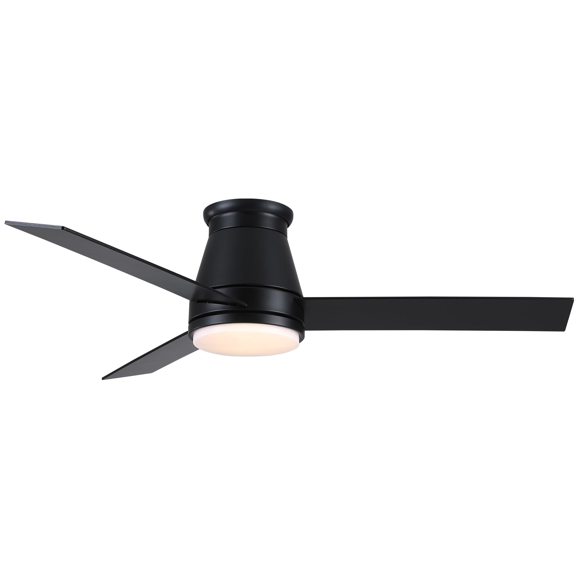 BoFang 48 inch Ceiling Fan with Light, Low Profile Flush Mount, Remote Control, DC Motor,Black