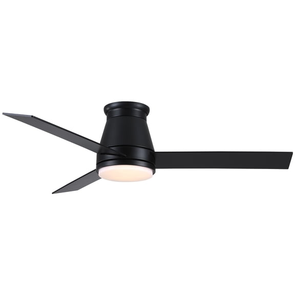 BoFang 48 inch Ceiling Fan with Light, Low Profile Flush Mount, Remote Control, DC Motor,Black