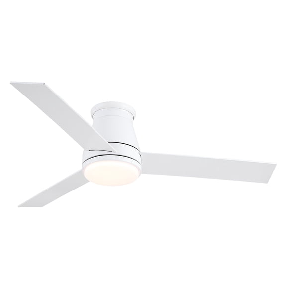 BoFang 48 inch Ceiling Fan with Light, Low Profile Flush Mount, Remote Control, DC Motor,White