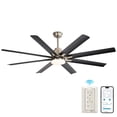 thumbnail image 1 of BoFang 52 Inch Smart Ceiling Fan with Light Voice Control & Remote,8 ABS Blades,Black & Brushed Nickel, 1 of 8