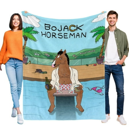 BoJack Horseman Cartoon Blanket Soft Throw Blanket Micro Fleece Fuzzy Blankets Thin Bed Couch Decor Adult Nap Bedroom Car All Season Birthday Gifts 30"X40"