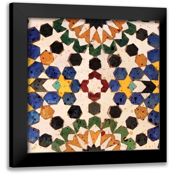 BoMo 15x15 Black Modern Framed Museum Art Print Titled - Spanish Table