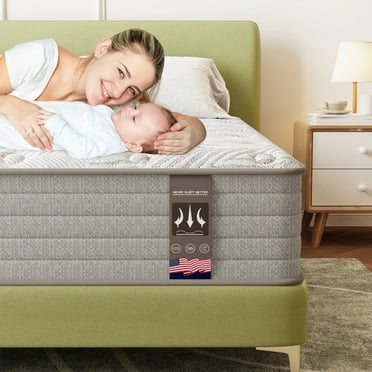 BoTong 12 inch Full Size Mattress - 12 Inch Cool Memory Foam & Spring Hybrid Mattress - Tight Top - Medium Firm, 100-night trial mattress
