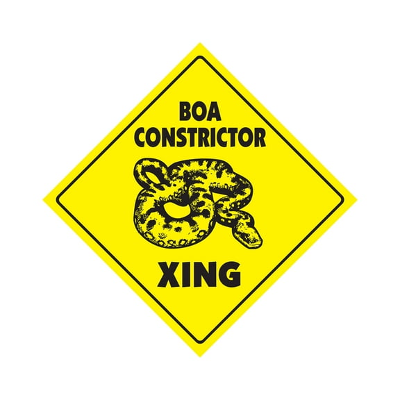 Boa Crossing Sign Zone Xing | Indoor/Outdoor | 14" Tall reptile snake lover animal cage