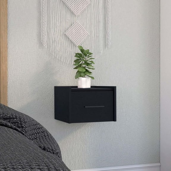 Boa Floating Nightstand, Wall-Mounted End Table with Drawer