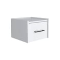 thumbnail image 1 of Boa Floating Nightstand, Wall-Mounted Single Drawer Design with Handle White, 1 of 3