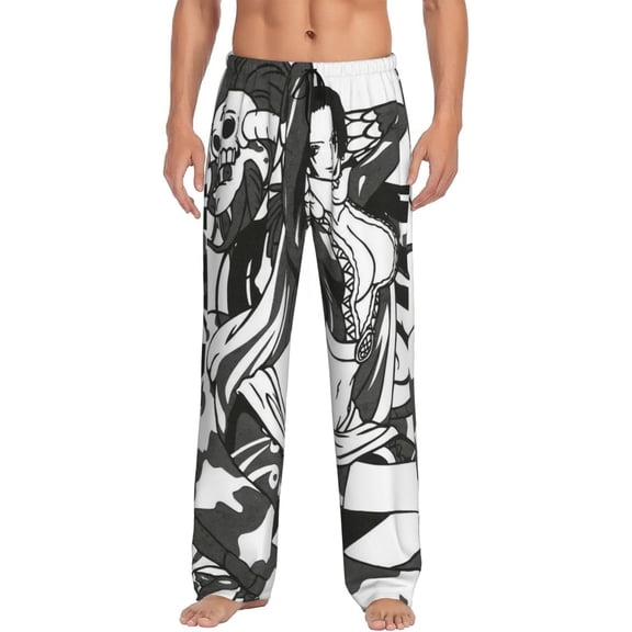 Boa Hancock Men's Pajama Pants Cartoon All Over Print Elastic Waistband Sleep Pants with Pockets Drawstring, Soft Unisex Lounge Bottoms Sleepwear