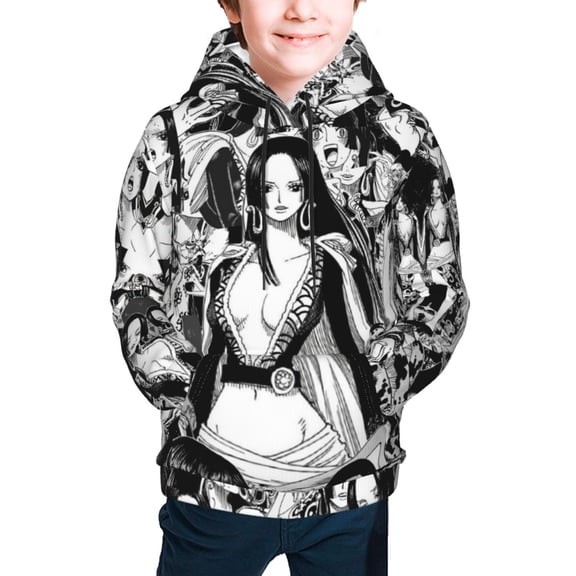 Boa Hancock Teen Boys Girls Hoodies 3D Printed Cool Long Sleeve Hooded Pullover Lightweight Sweatshirt for Kids Youth