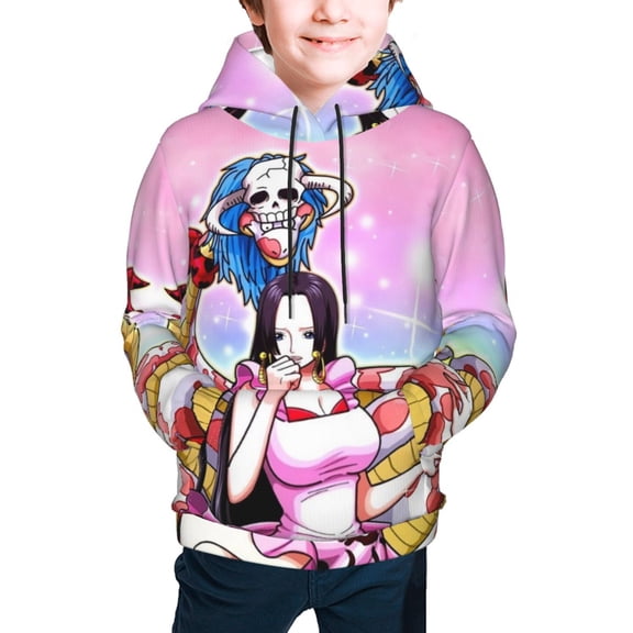 Boa Hancock Teen Boys Girls Hoodies 3D Printed Cool Long Sleeve Hooded Pullover Lightweight Sweatshirt for Kids Youth