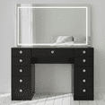 thumbnail image 1 of Boahaus Amelia Vanity Desk with Mirror and Lights – 11 Drawer Makeup Vanity Table with Storage, Power Outlet and Speakers, 1 of 4