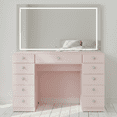 thumbnail image 1 of Boahaus Amelia Vanity Desk with Mirror and Lights – 11 Drawer Makeup Vanity Table with Storage, Power Outlet and Speakers, 1 of 4