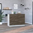 thumbnail image 1 of Boahaus Bayonne Kitchen Base Cabinet, White - Walnut, 1 of 5