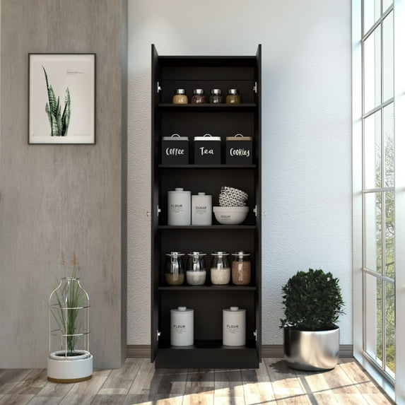 Boahaus Cayenne Kitchen Cabinet, Assembled Product Height 70 in, Black