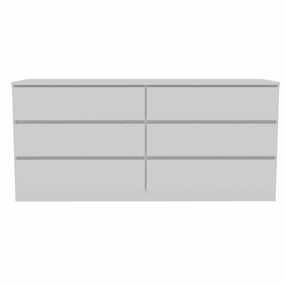 Boahaus Donna Modern Dresser, White Painted with 6 Drawers