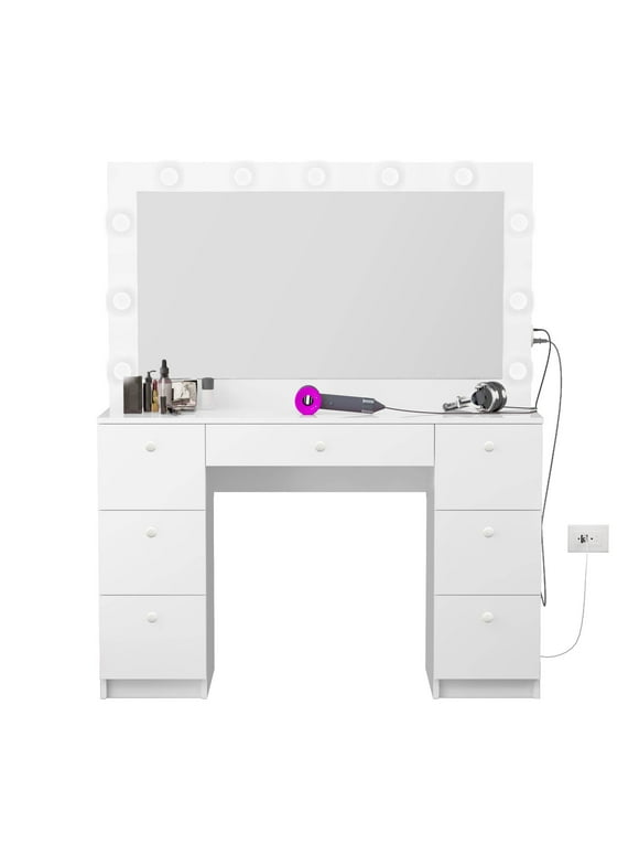 White Vanities in Makeup Vanities