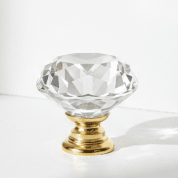 Boahaus Gold Crystal Cabinet Knobs, 1 inch - Set of 10 Elegant Drawer Pulls for Cabinets, Dressers and Vanities