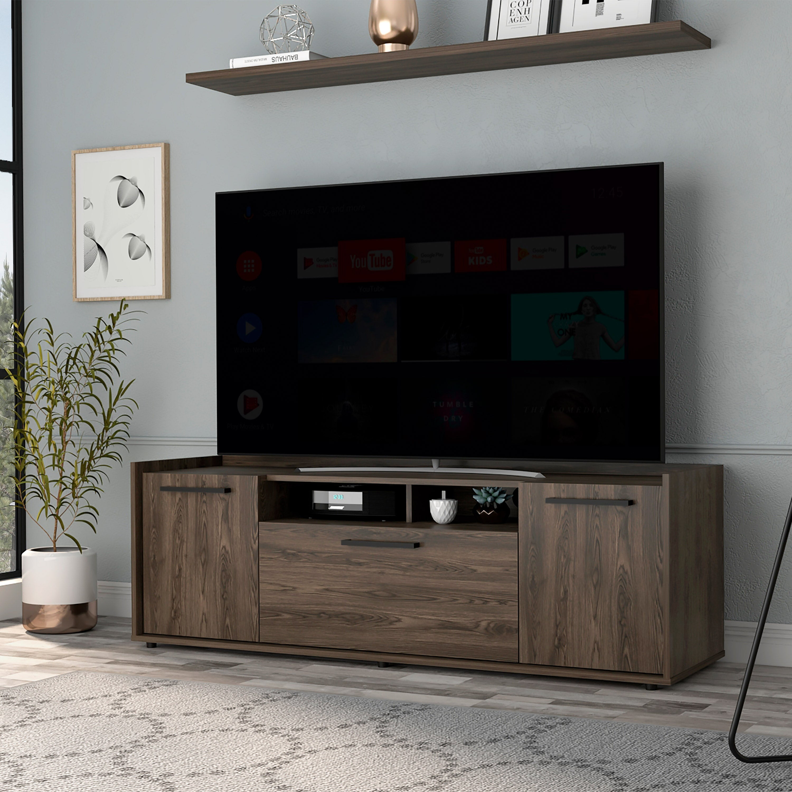 Boahaus Joliet TV Stand, Maximum Screen Size 55'', Walnut