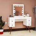 thumbnail image 1 of Boahaus Juno Modern Vanity Table, Light Bulbs, White, for Bedroom, 1 of 4